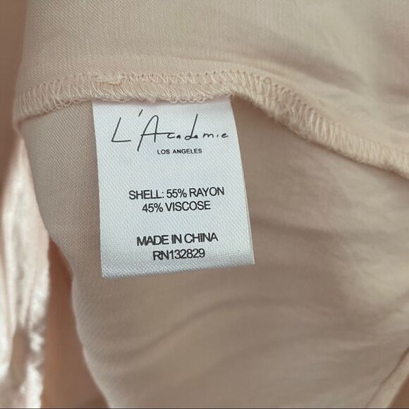 {L’ACADEMIE] Open Sleeve Cold Shoulder Light Pink Blouse - Picture 9 of 9
